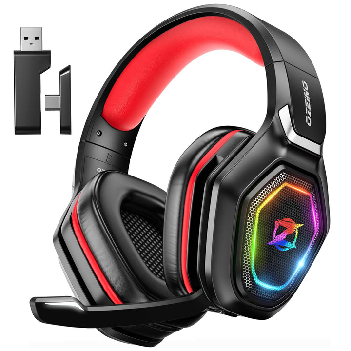 Ozeino Wireless Gaming Headset für Ps5/Ps4/Switch, 2.4GHz Gaming Kopfhörer mit Noise Cancelling Mic