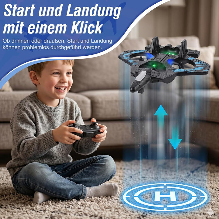 Mini Drohne für Kinder,RC Flugzeug Spielzeug Quadrocopter Drone für Kinder und Anfänger mit 2 Akkus,