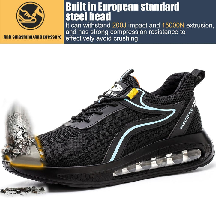 OBQcare Sicherheitsschuhe Arbeitsschuhe Herren S3 Sicherheitsschuhe Damen Leicht Stahlkappenschuhe r