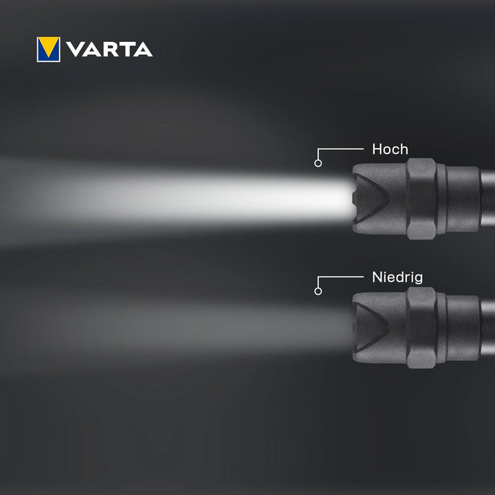 VARTA Taschenlampe LED 6 Watt inkl. 6x AA Batterien, Indestructible F30 Pro Leuchte, Lampe, Arbeitsl