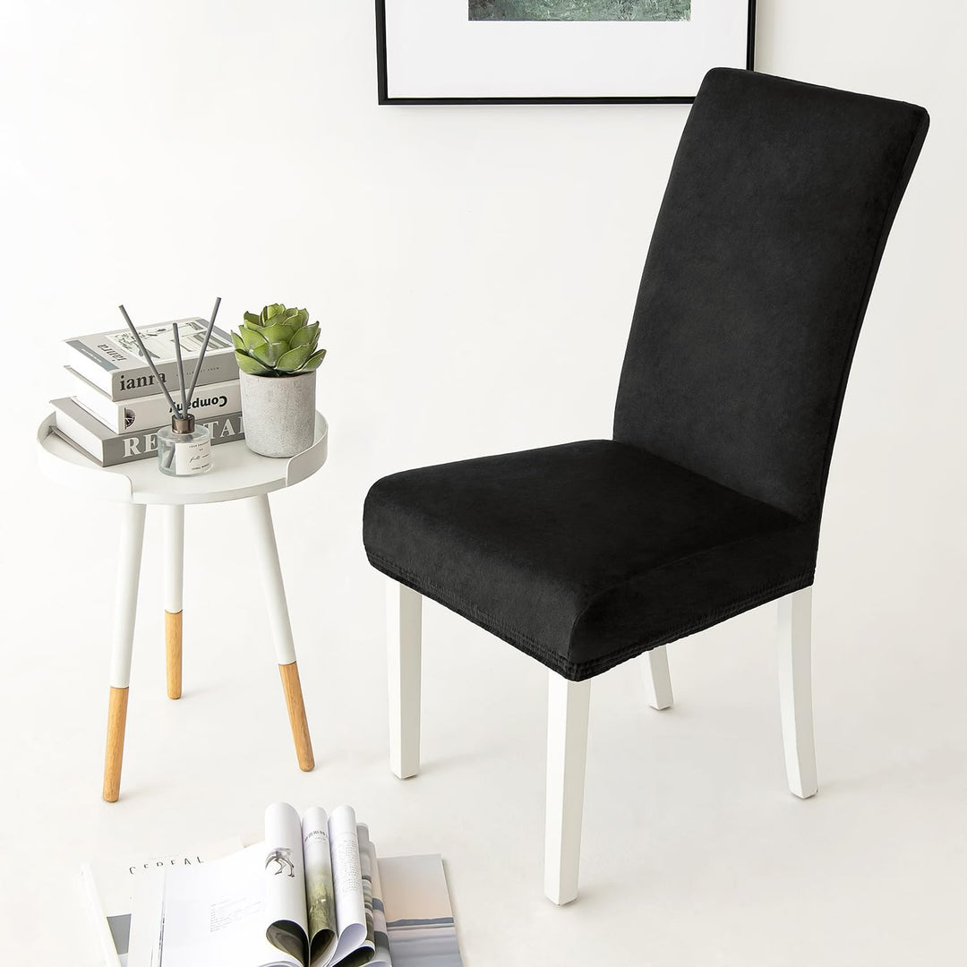 MIULEE Stuhlhussen 4er Set Stuhlhusse Samt Stretch Elastischer Stuhlbezug Abnehmbarer Waschbarer Stu