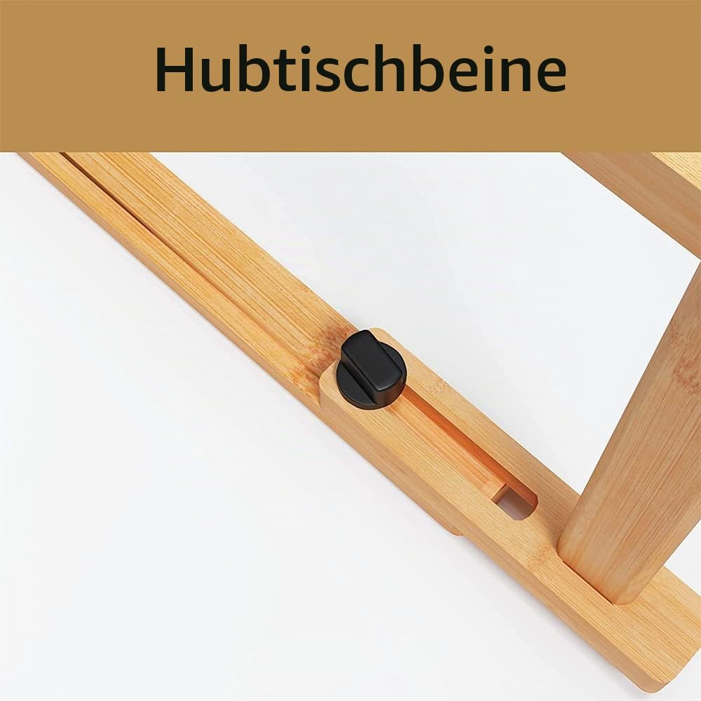 Betttablett Laptoptisch wählbar Laptop Betttisch Bambus Bett Tablett klappbar mit Füssen zum Aufstel