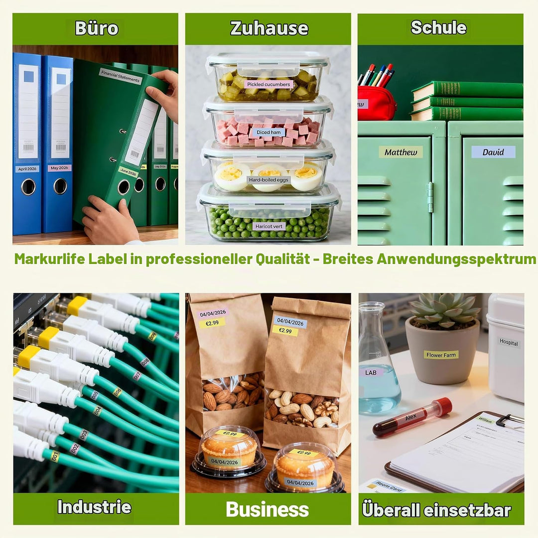 Markurlife 6x 12mm Farbig Schriftband Ersatz für Brother P-Touch Bänder Silber/Pastell-Lila/Pastell-