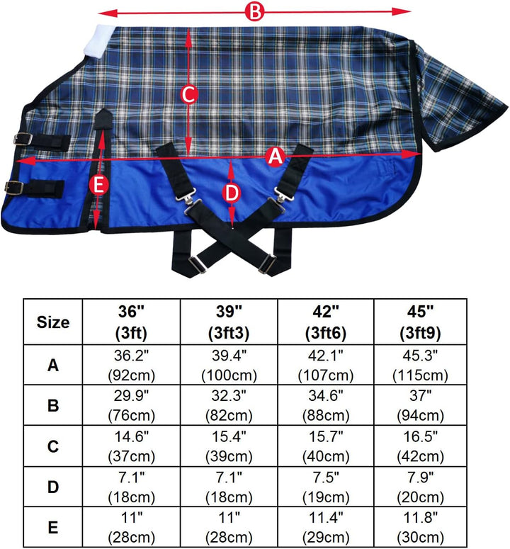 LEAFOREST 600 Denier Wasserdichter Shetland Teppich Pony Teppich Fohlen Teppich Keine Füllung Blau 9