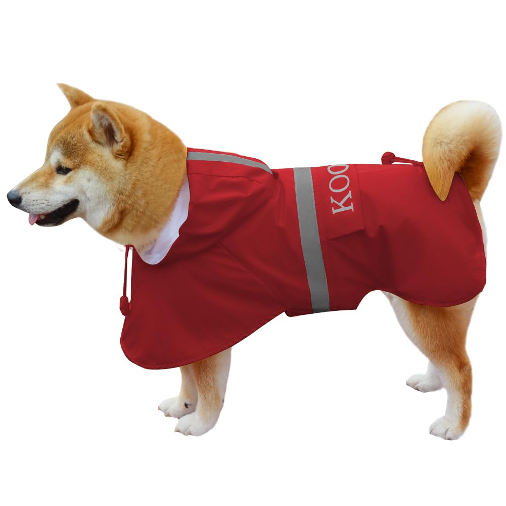 Grosse Hunde Regenjacken Mit Kapuze,Hunde Regenmantel,Mit Reflektierenden Sicherheitsstreifen, Wasse