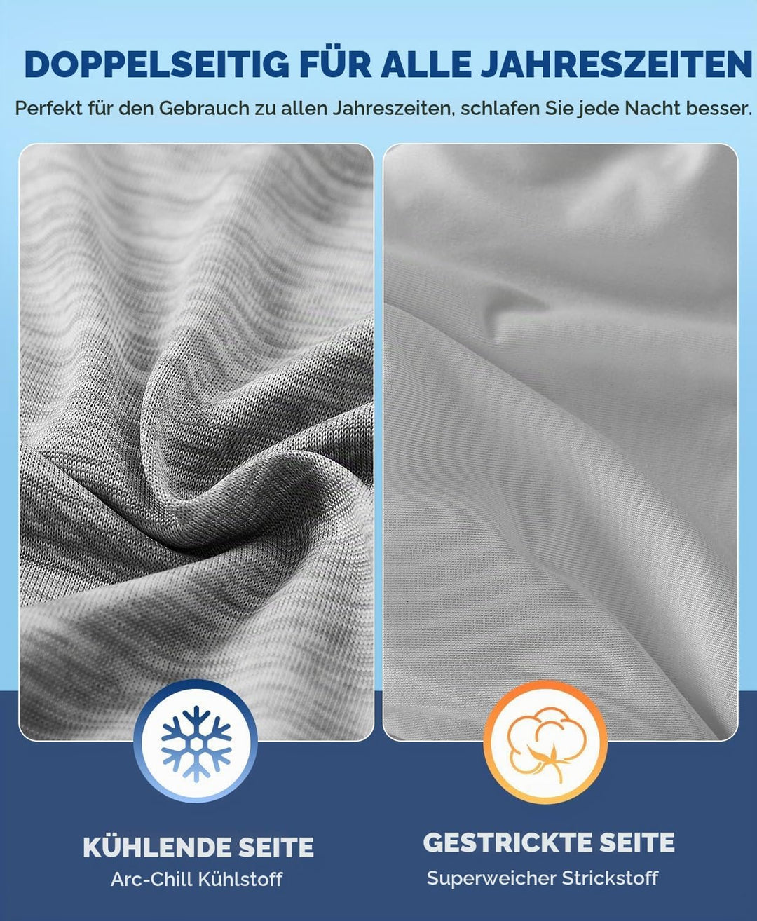 Luxear 2er Kühlender Kissenbezug 50x80cm für Nachtschweiss, Superweiche Kissenhülle, Japanische Arc-