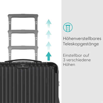 Voyagoux Koffer handgepäck - 72L, Rollkoffer mittelgross, Hartschalenkoffer, TSA-Schloss, ABS, 4X 36