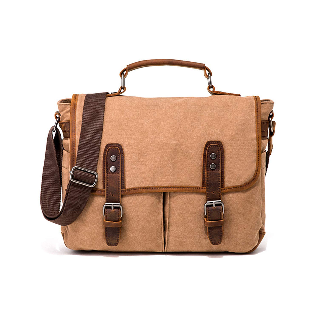 FANDARE Retro Umhängetasche Herren Segeltuch Handtasche Schultertasche Aktentasche Junge Messenger C