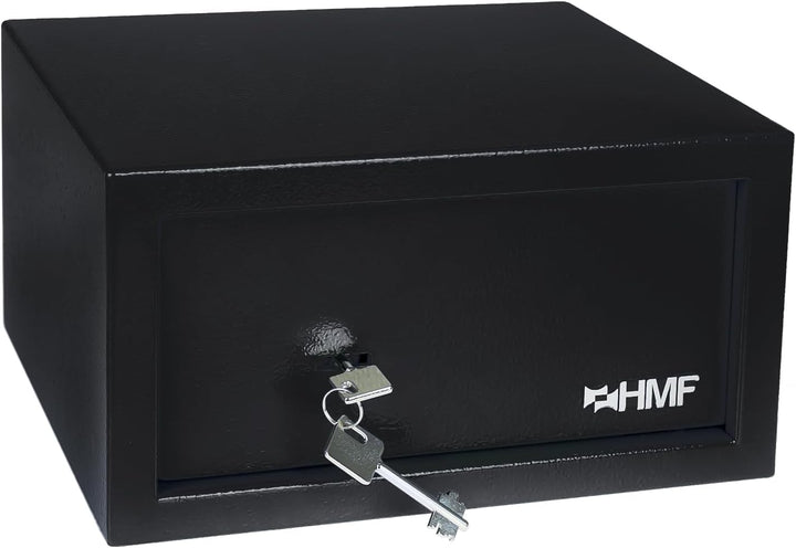 HMF 49217-02 Safe Tresor mit Schlüssel, Möbeltresor | 31 x 17 x 25 cm | Schwarz 31 x 17 x 25 cm Schw