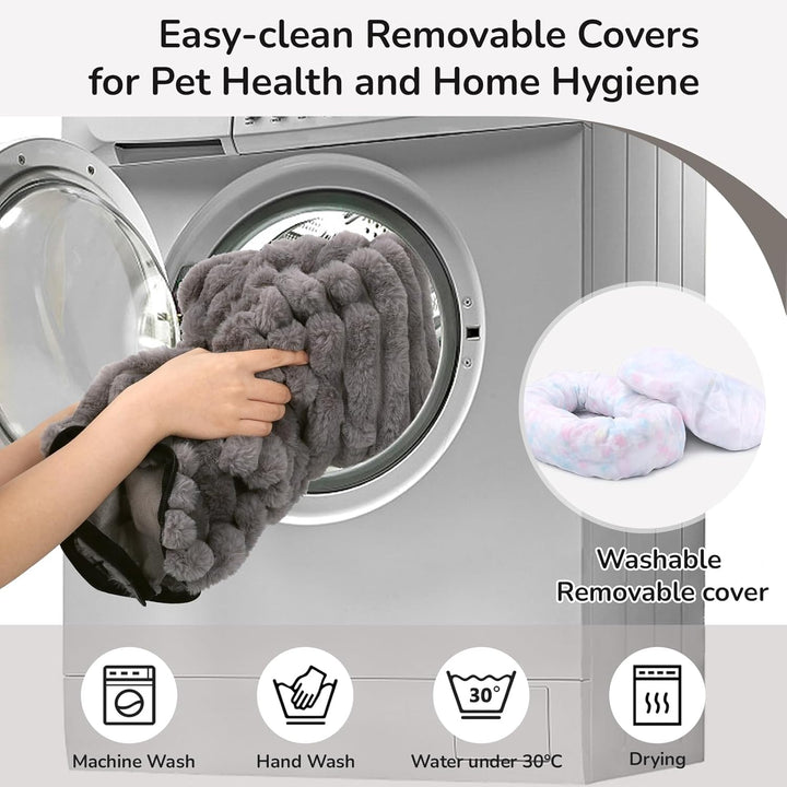 Katzenbett, Rund Katzennest, Donut Haustierbett Tierbett Kleine Hundebett Waschbarer Flauschiges Ind