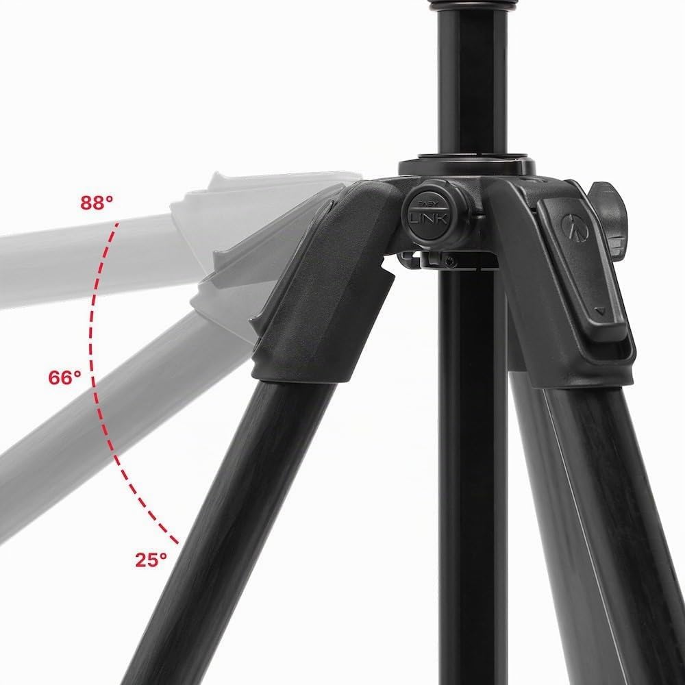 Manfrotto 055 Video-Stativ mit 502 Video-Fluid-Kopf, Carbonfaser, professionelles Schwerlast-Stativs