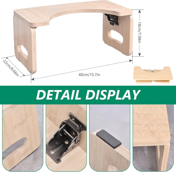 Bambus Toilettenhocker Erwachsene, Klappbar Toilettenhocker, Klohocker WC Hocker Badhocker Holz Gesu