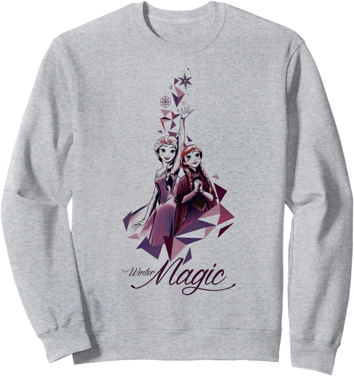Disney Frozen Elsa Anna Geometric Prism Winter Magic Sweatshirt