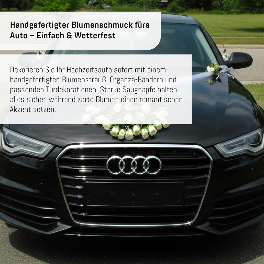 Spitze STRAUss Auto Schmuck Braut Paar Rose Deko Dekoration Autoschmuck Hochzeit Car Auto Wedding De