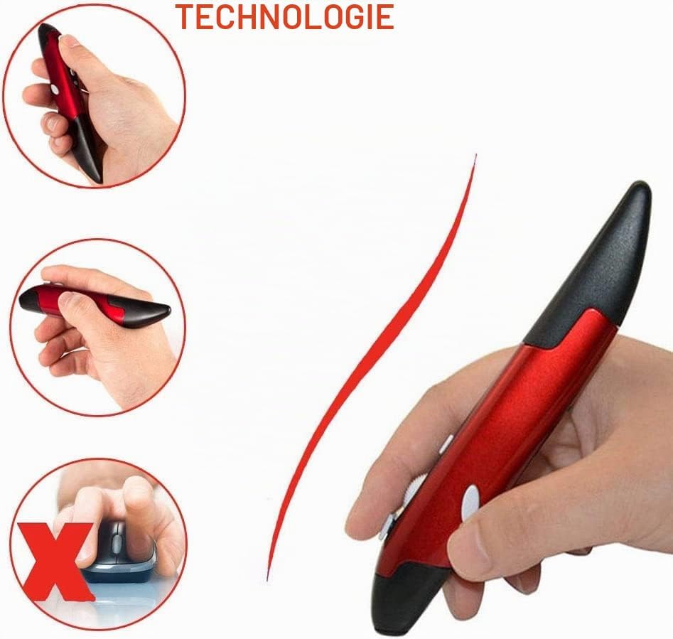 Lychee Lyhee Kabelloser Maus-Stift, 2,4 GHz, optische USB-Maus mit einstellbaren DPI-Werten auf 500/