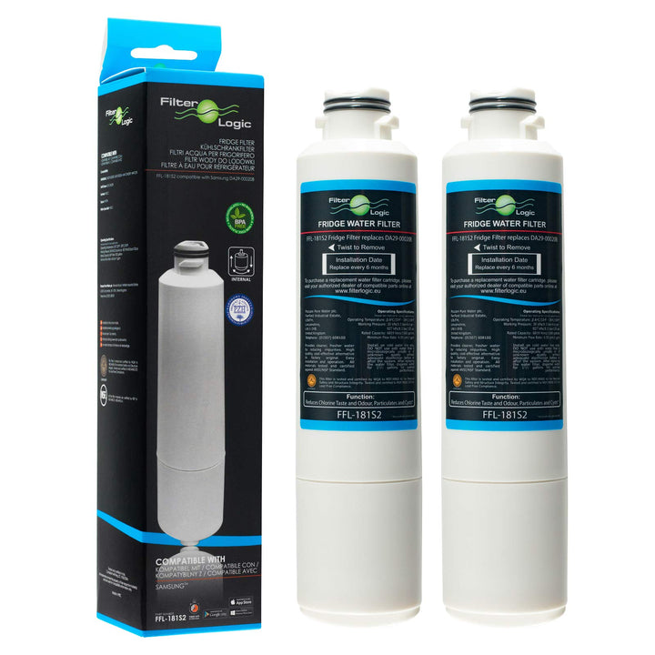 FilterLogic FFL-181S2 | 2er Pack - Wasserfilter kompatibel mit Samsung DA29-00020B, HAF-CIN/EXP, HAF