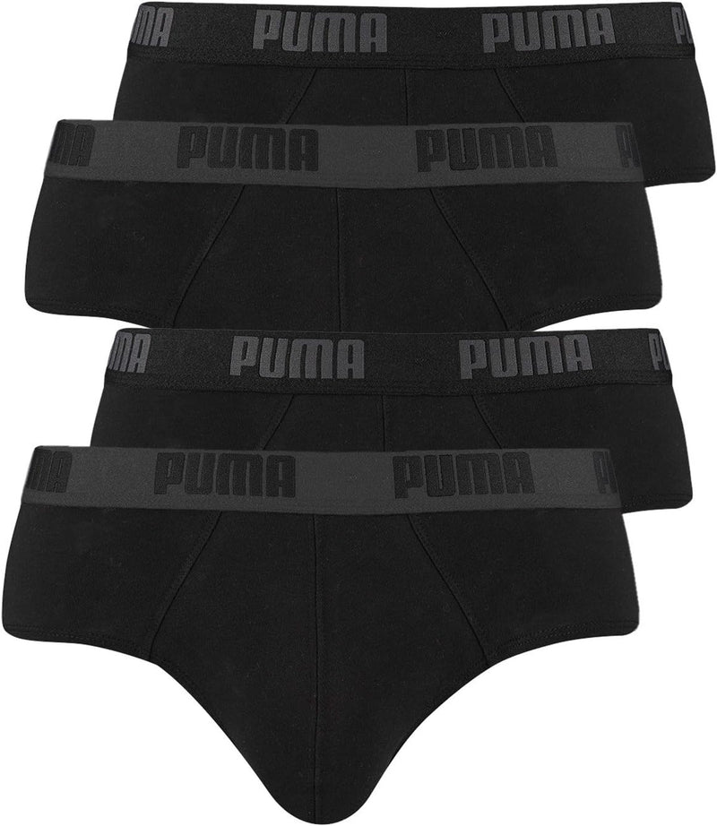 Puma Herren Basic Brief Men Slip 4er Pack, Grösse:M;Farbe:Black / Black (230)