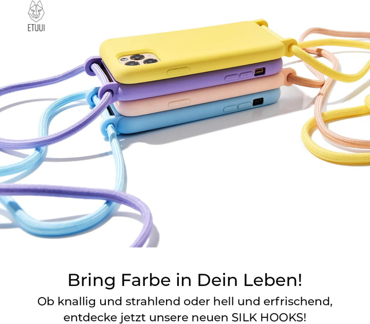 ETUUI Silk Hook Hülle iPhone 14 Plus Black - hochwertige Schutzhülle, Rundumschutz Handyhülle, iPhon