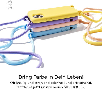 ETUUI Silk Hook Hülle iPhone 14 Plus Black - hochwertige Schutzhülle, Rundumschutz Handyhülle, iPhon