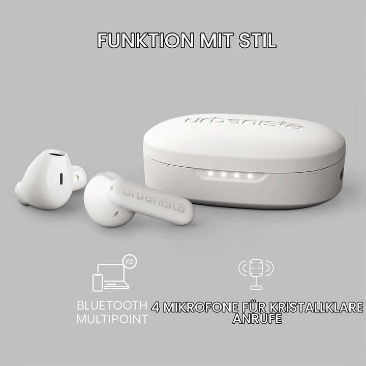 Urbanista Copenhagen 2 Kabellose Bluetooth Kopfhörer in-Ear, True Wireless Earbuds mit 4 ENC Mikros,