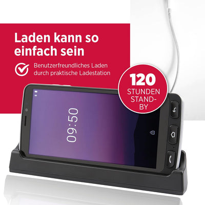 Olympia Neo 16 GB Smartphone für Senioren | Extragrosse Darstellung | Hörgerätekompatibel | Notrufta