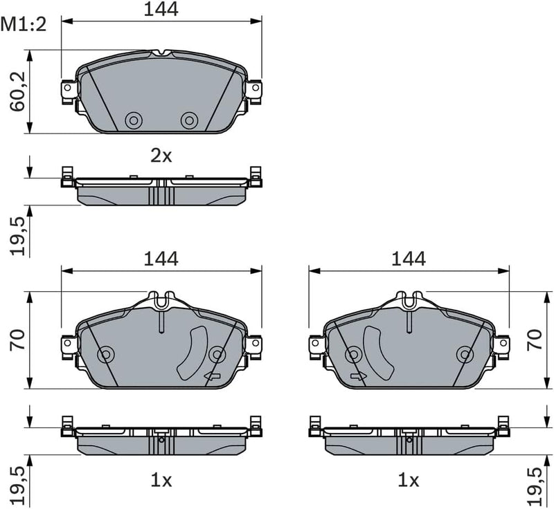 Bosch Bremsklötze Bremsbeläge Bremsbelagsatz 0 986 494 782