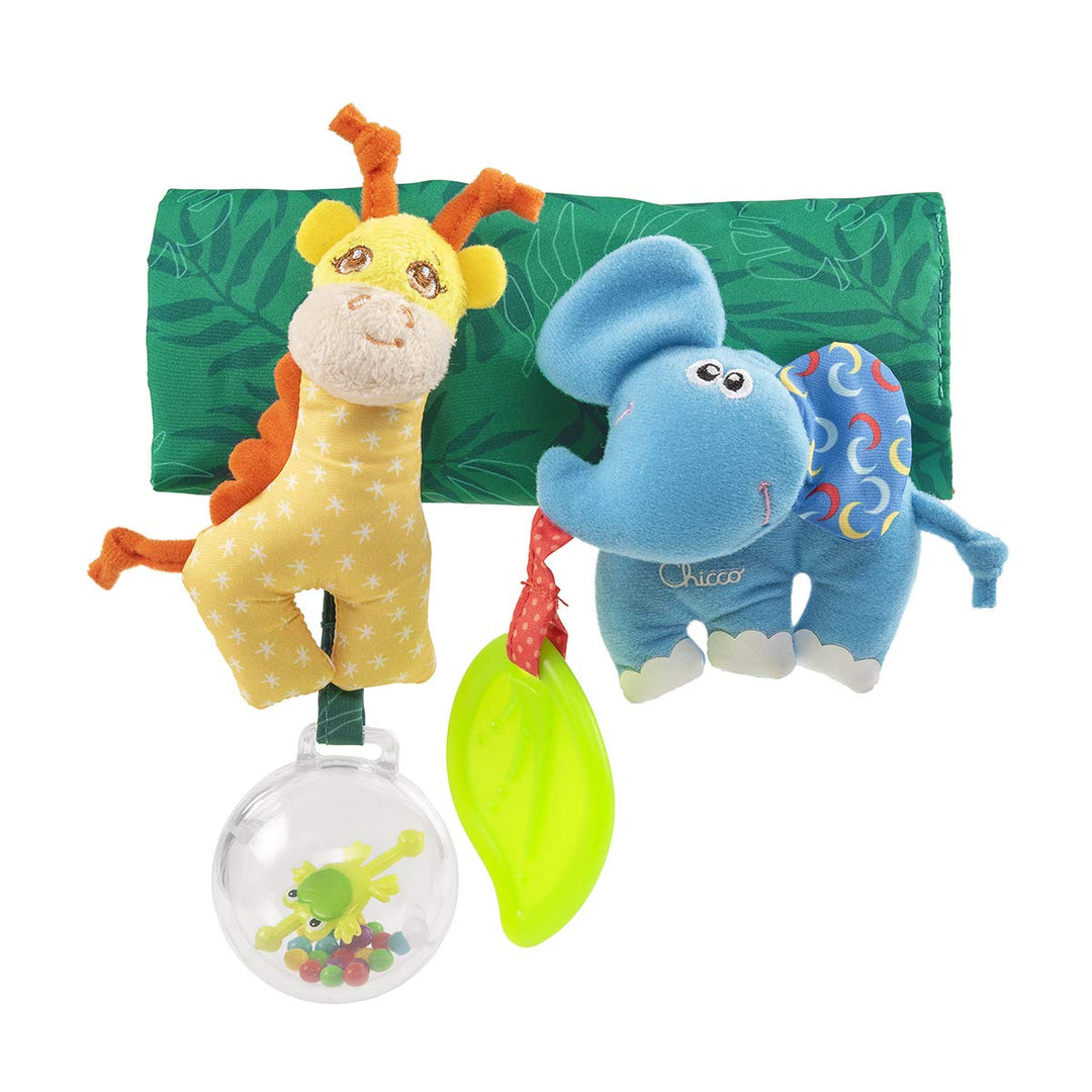 Chicco Spielzeug für Kinderwagen „Tiere der Savanne“, Spielzeug für Kinderwagen, mit lustigen Spiela