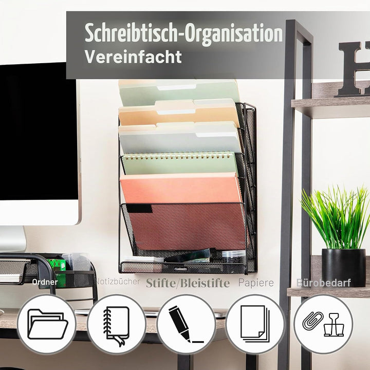 Mind Reader Stacked Dokumentenhalter zur Wandmontage, Papierablage, Aktenablage, Büro-Organizer, 6 F
