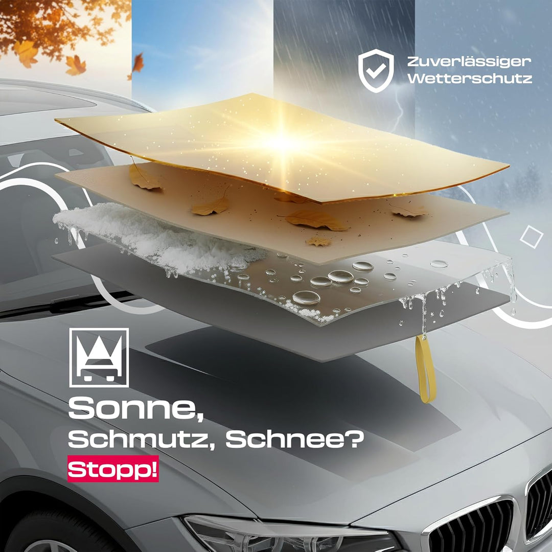 MOTOS Auto Abdeckplane Grösse SUV – 500 x 227 x 145 cm, Autogarage Abdeckung, Ganzjähriger Hagelschu