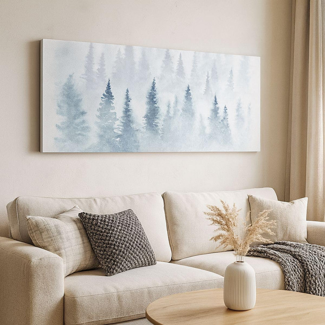 Wandbilder Dekoration Wohnzimmer Bäume Wald Natur Panorama Bilder auf Leinwand 120x50cm Leinwandbild