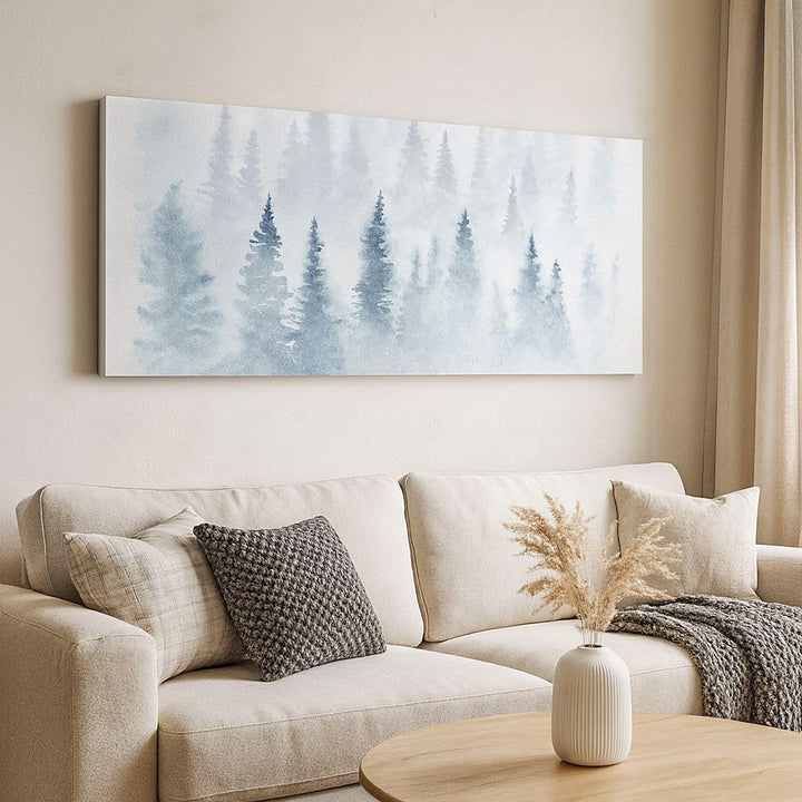 Wandbilder Dekoration Wohnzimmer Bäume Wald Natur Panorama Bilder auf Leinwand 120x50cm Leinwandbild