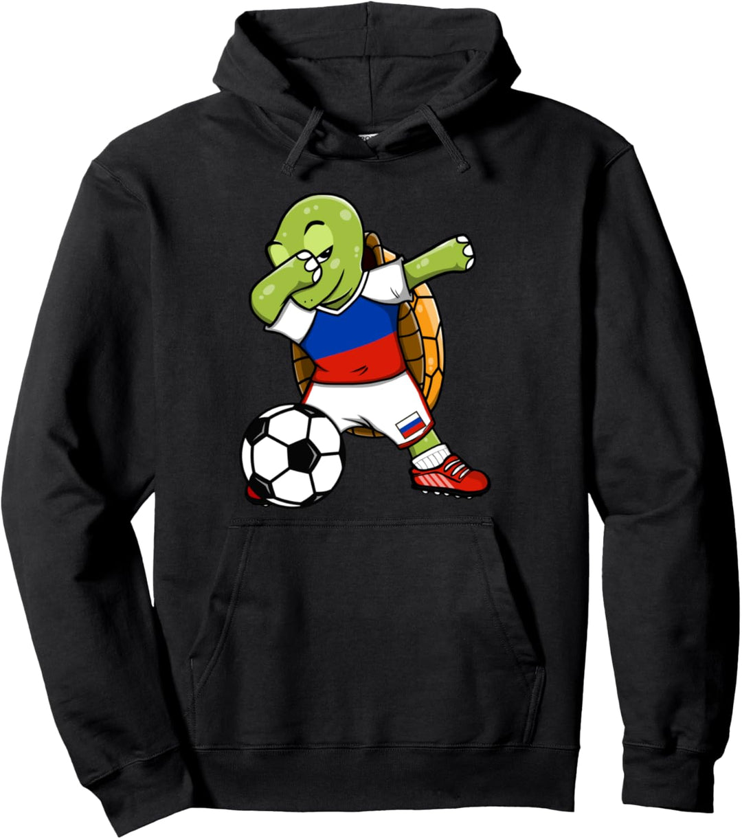 Dab Schildkröte Russland Fussball Mannschaft Russische Flagge Pullover Hoodie