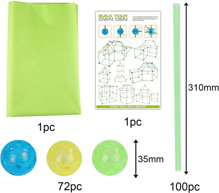 Höhle Bauen Set, Höhlenbauset, 175pcs DIY-Bauset Set, Im Dunkeln Leuchtendes, Geeignet zur Entfaltun