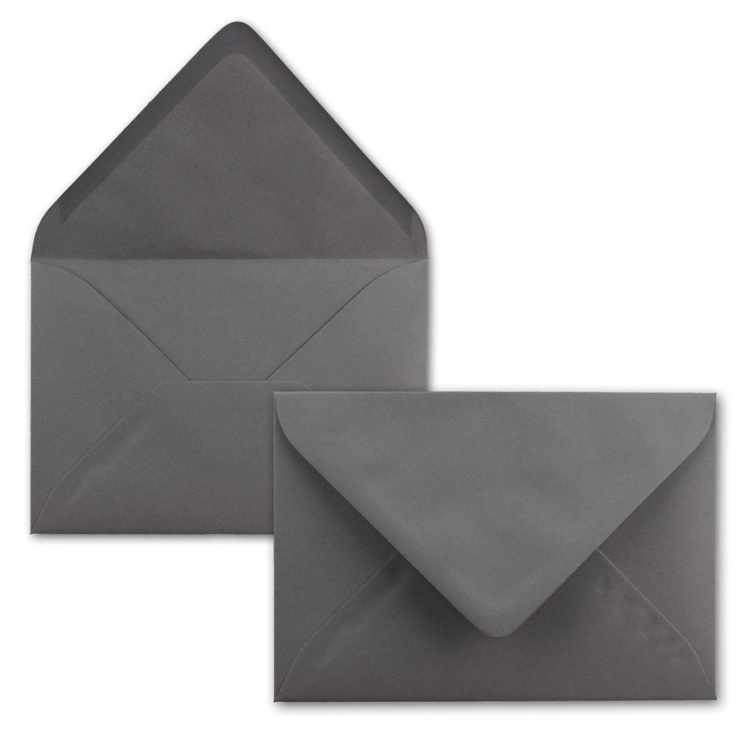 Briefumschläge in Anthrazit-Grau/Dunkelgrau - 50 Stück - DIN C5 Kuverts 22,0 x 15,4 cm - Nassklebung