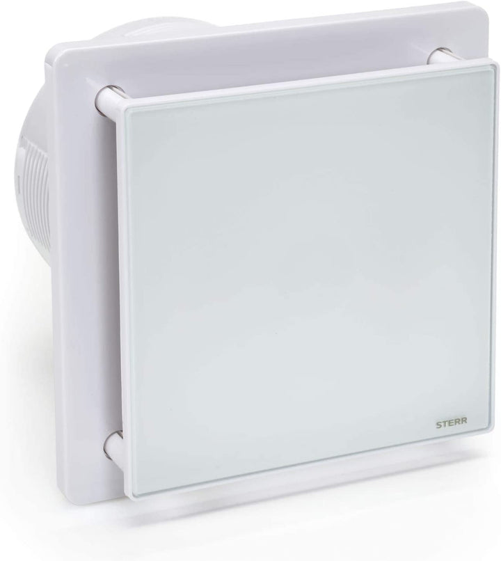 STERR Badlüfter 150 mm mit Rückschlagventil, Timer und Hygrostat - Weiss Badezimmerlüfter - leiser B