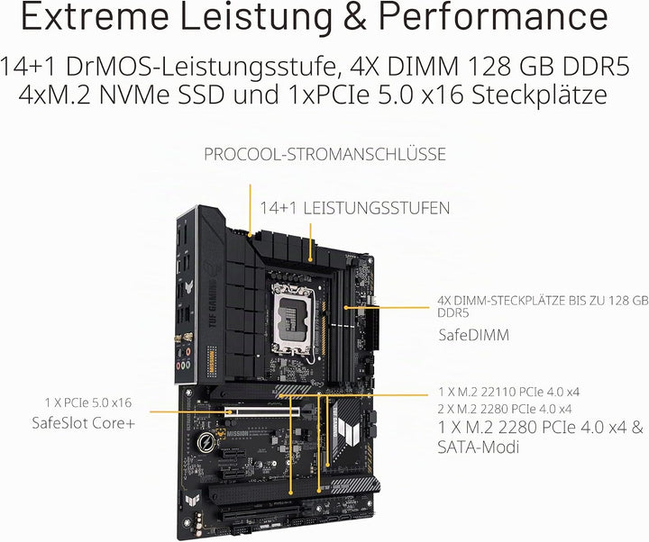 ASUS TUF GAMING H770-PRO WIFI Mainboard Sockel Intel LGA 1700 (Intel H770, ATX, PCIe 5.0, DDR5-Speic