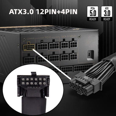 chenyang ATX3.0 PCI-E 5.0 12VHPWR Power Modular Kabel Stecker auf Buchse 90 Grad UP abgewinkeltes Ve