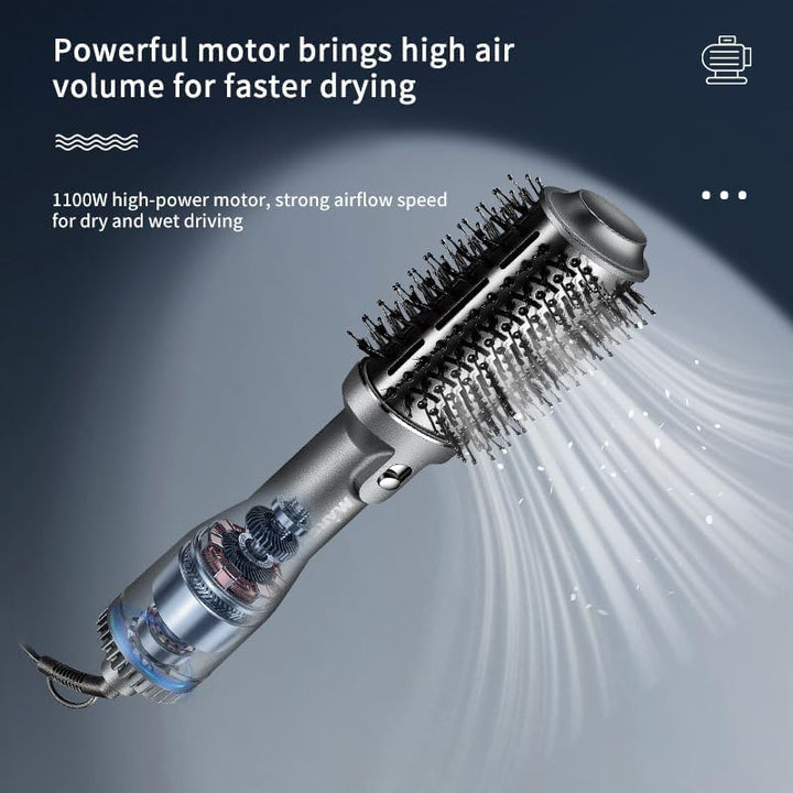 Warmluftbürste Rundbürstenföhn, One-Step Haartrockner, Multifunktionaler Föhn Kamm, Stylingbürsten,