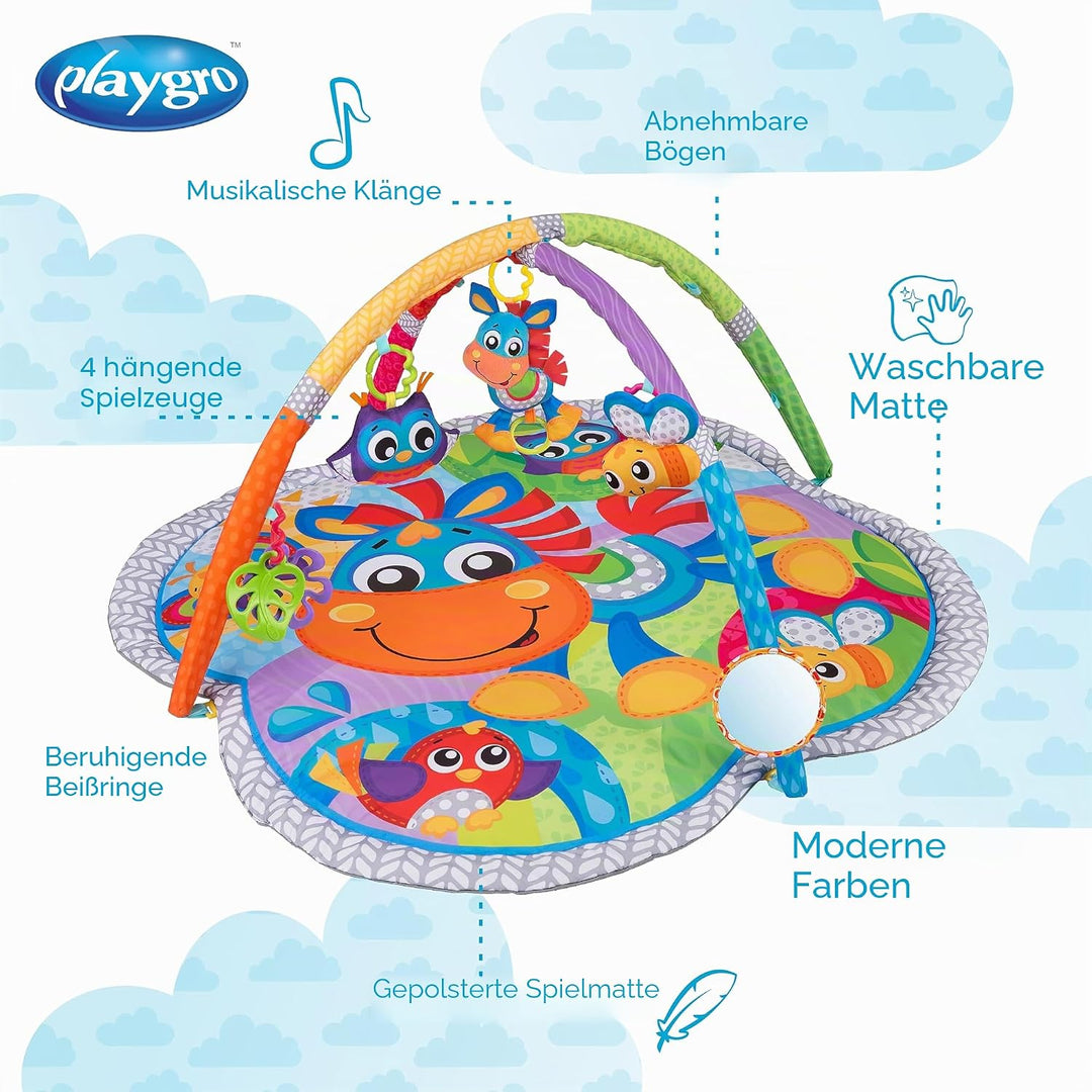 Playgro Erlebnis Spiel- und Krabbeldecke Pferd Klipp Klapp, Mit Musik, Ab 0 Monaten, Mehrfarbig, 402