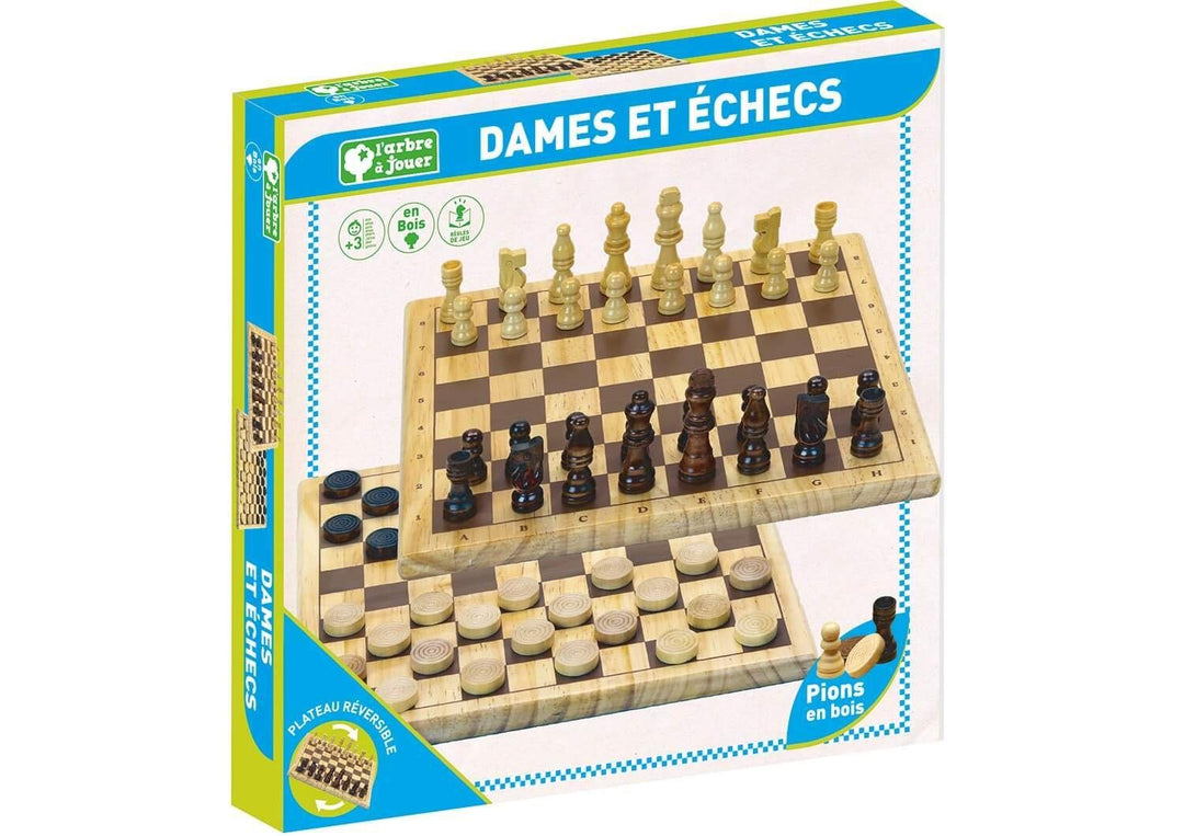 Jeujura Dames et d'Echecs: Wende-Spielbaum Spielbaum für Gesellschaftsspiel Mindestalter: 3 Jahre, 6