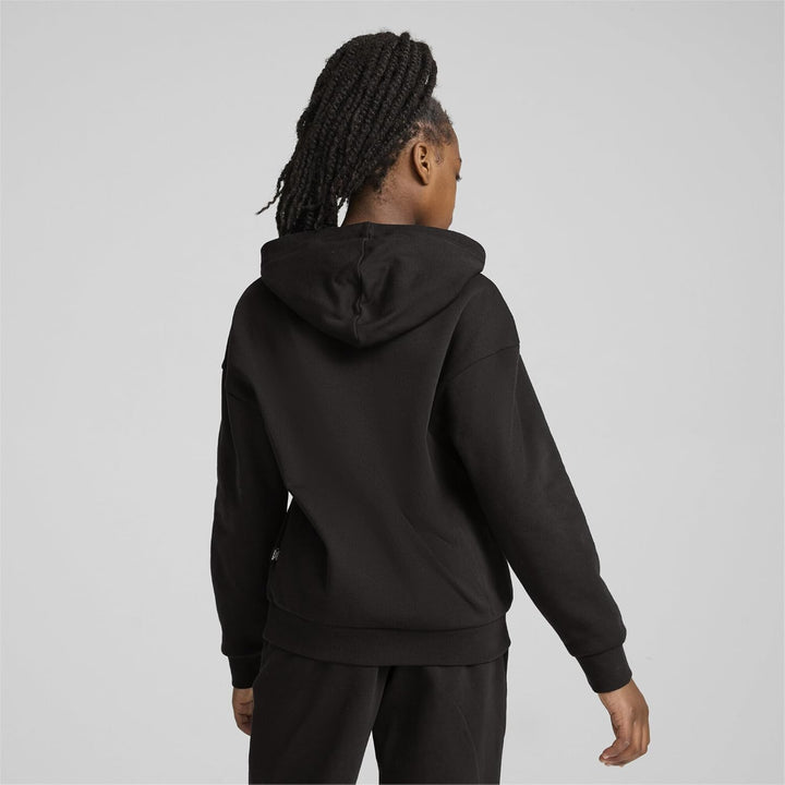 PUMA Mädchen ESS+ Script Metallic Hoodie FL G Schweiss 116 Black Gold Foil, 116 Black Gold Foil