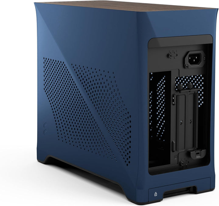 Fractal Design Era 2 ITX PC Case in Midnight Blue – Sleek Anodized Aluminum, Solid Walnut Top, Suppo