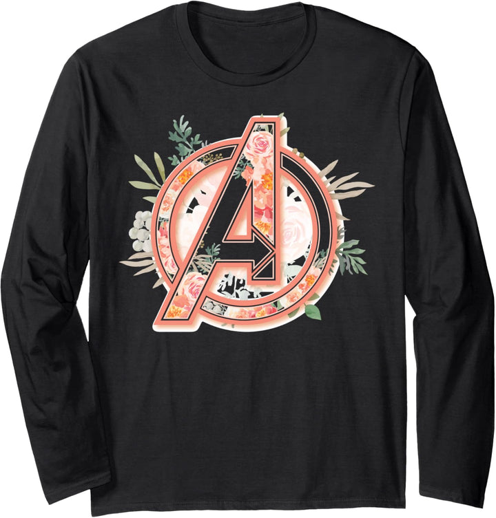 Marvel Avengers Soft Floral Fill Logo Langarmshirt