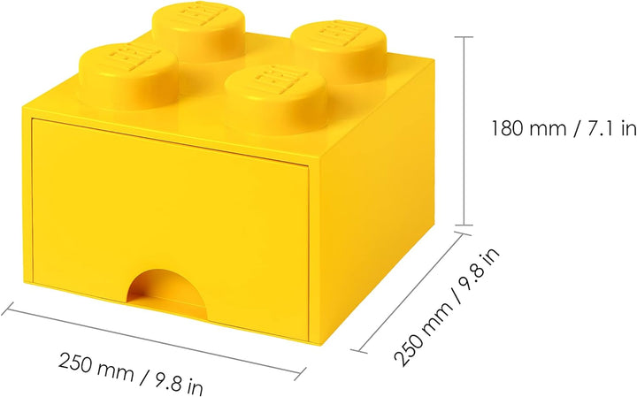 LEGO Stapelbar Aufbewahrungssteine Schublade mit 4 Knöpfe, Gelb, Gelb