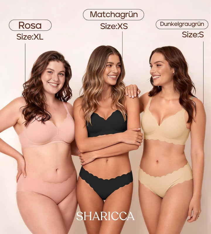 SHARICCA Damen Unterwäsche Nahtlos Slips Stretch Hipster Brazilian Slips Unsichtbar Weich Höschen Pa