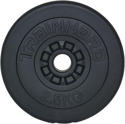 TrainHard Hantelscheiben Set 20-30 kg Gewichte aus Kunststoff Zement Gesamtgewichte mit 30/31 mm Boh