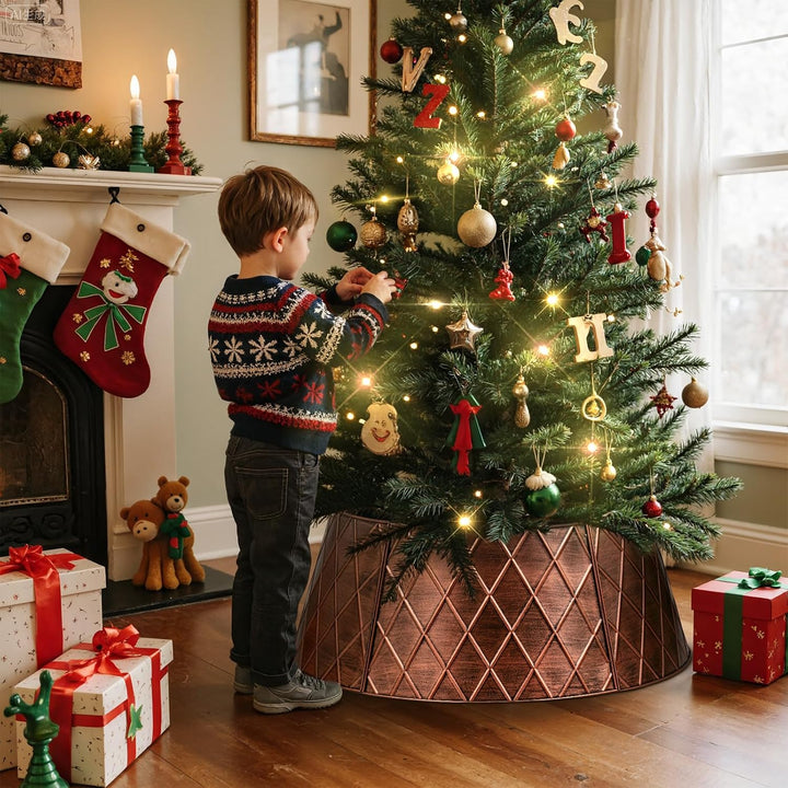 Lanpn Metall Weihnachtsbaum Kragen 90cm, Weihnachtsbaum Halsband Christmas Tree Collar Für Gross L W