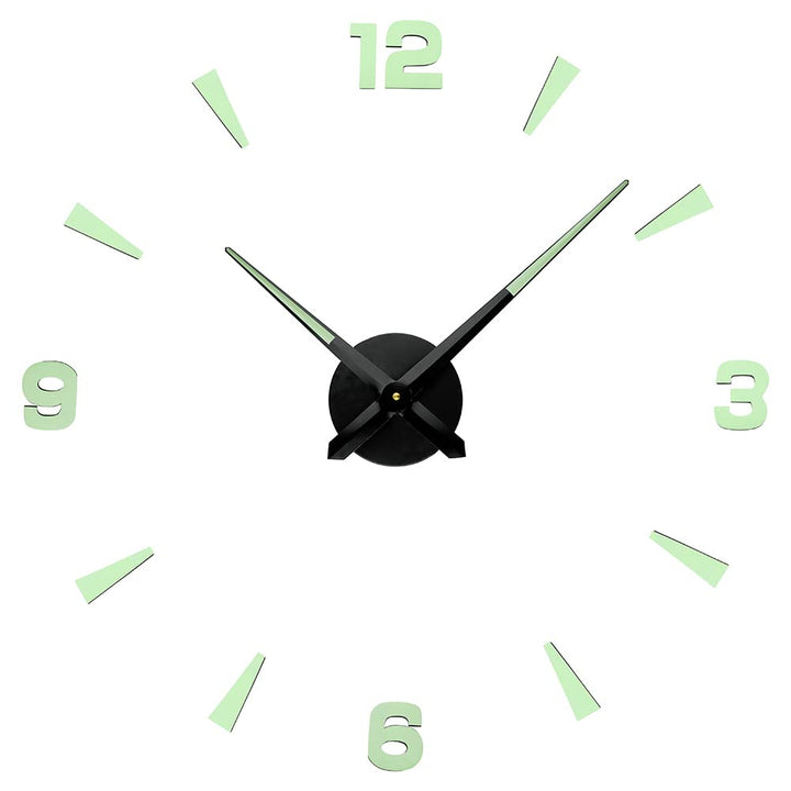 PRIM DIY 3D Wanduhr Luminiferous II, Lumini Hellgrün/Schwarz, LUMINI, Quarz-Schrittmotor, lumineszen
