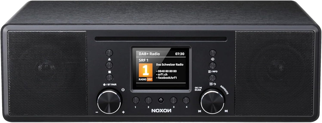 Noxon Furka Schwarz - DAB+, CD, UKW, Bluetooth, USB, AUX-IN, Stereo, Kopfhöreranschluss, Schwarz