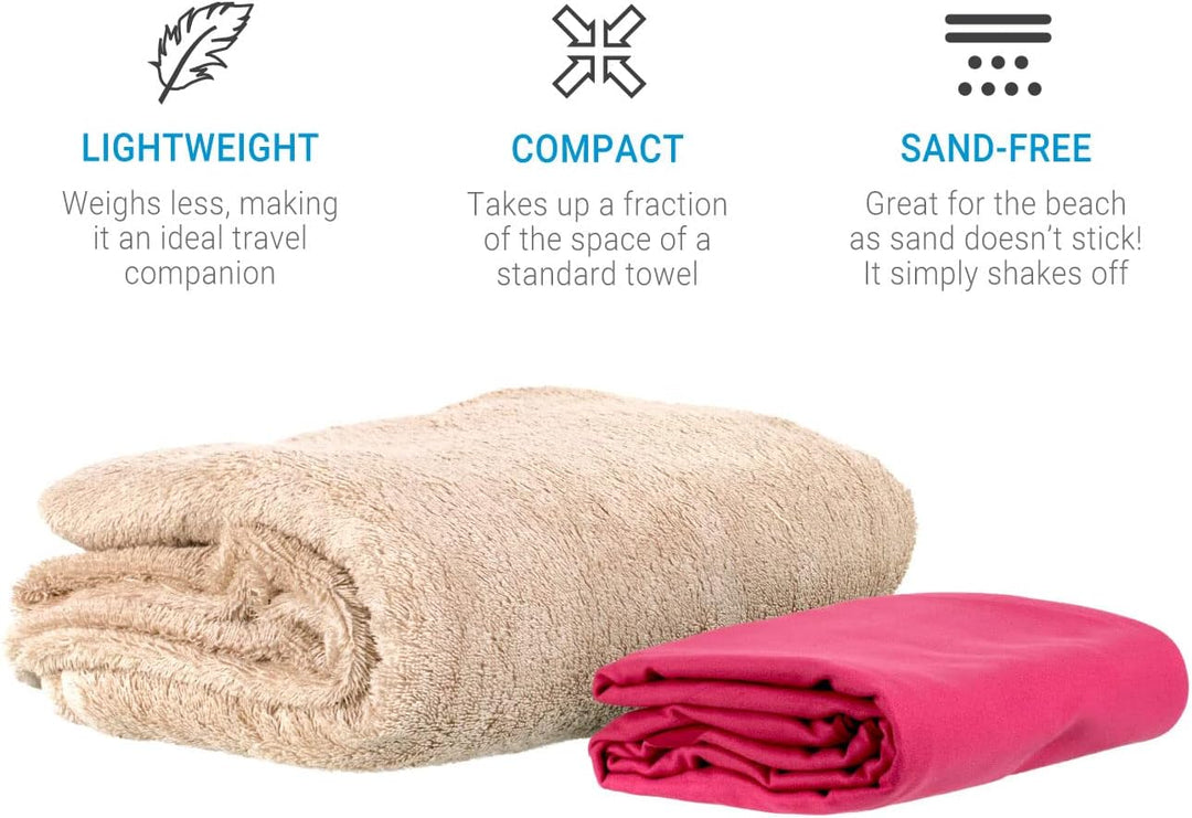 Lifeventure Soft Fibre, Quick Drying, Compact, Beach & Travel Towel, Size Giant, Pink Riesig Blau, R